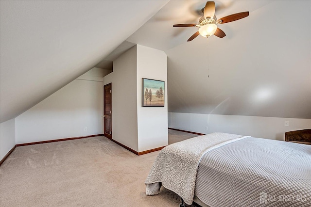 27 Vermont Ave, Franklin, NJ 08823 - bedroom with lofted ceiling, light carpet, and a ceiling fan