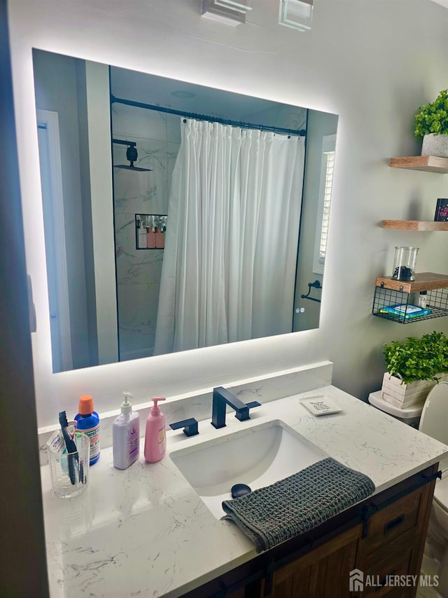 1485 Earie Way, Lacey, NJ 08731 - bathroom with vanity and a shower with shower curtain