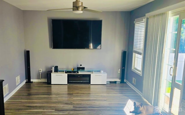 1485 Earie Way, Lacey, NJ 08731 - living area featuring wood finished floors and ceiling fan