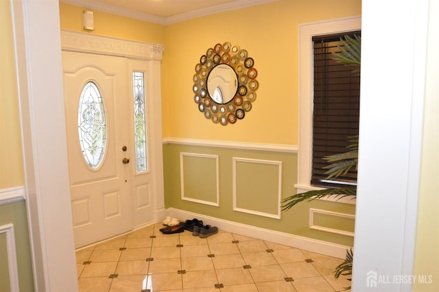 195-195 Wachung Ter, Scotch Plains, NJ 07076 - tiled entrance foyer featuring ornamental molding