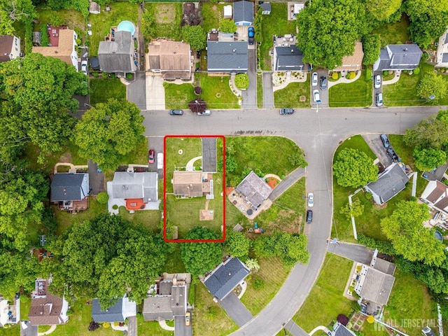 202 Garden Dr, South Plainfield, NJ 07080 - aerial perspective of suburban area with property boundaries highlighted