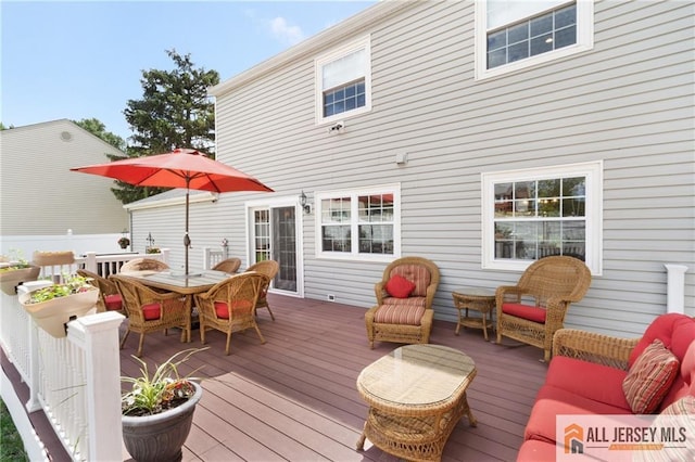 49 Lavender Dr, Edison, NJ 08820 - wooden terrace with outdoor dining space