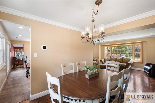 49 Lavender Dr, Edison, NJ 08820 - dining space with a chandelier and ornamental molding