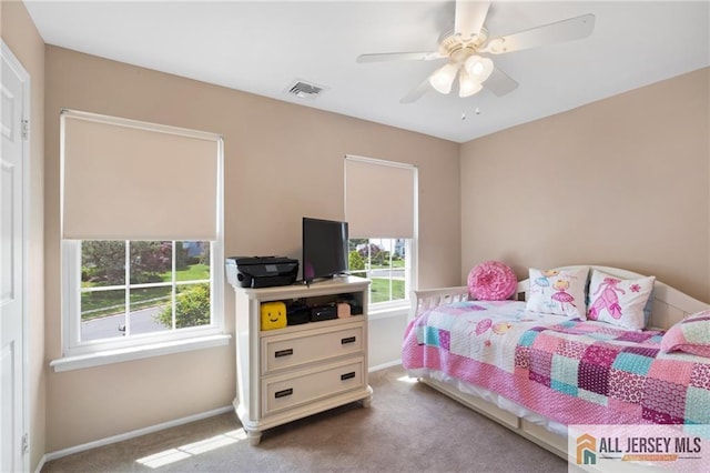 49 Lavender Dr, Edison, NJ 08820 - bedroom featuring carpet flooring, multiple windows, and ceiling fan