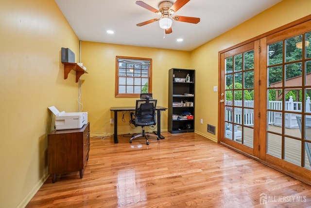 16 London Dr, East Brunswick, NJ 08816 - office space featuring light wood finished floors, a ceiling fan, and recessed lighting