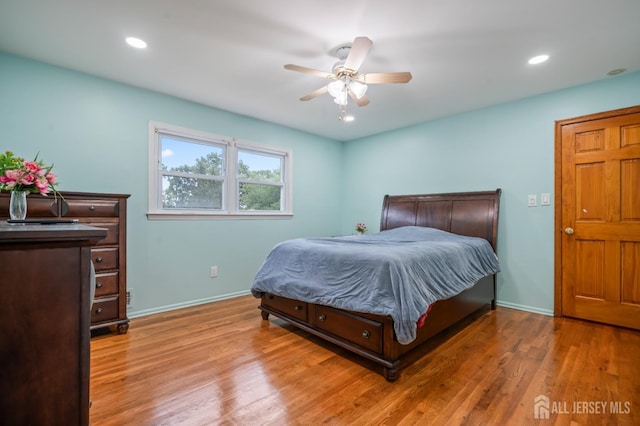 16 London Dr, East Brunswick, NJ 08816 - bedroom featuring wood finished floors, a ceiling fan, and recessed lighting