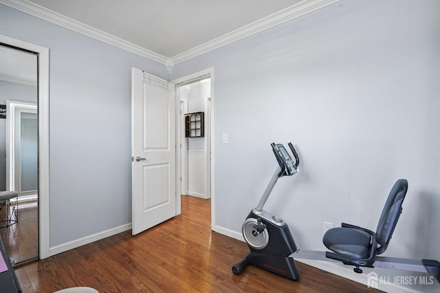 26 Venus Rd, Old Bridge, NJ 08879 - exercise room featuring crown molding and wood finished floors