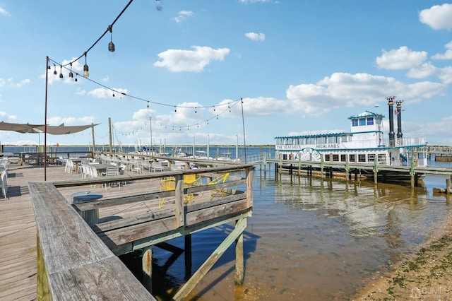 dock featuring a water view