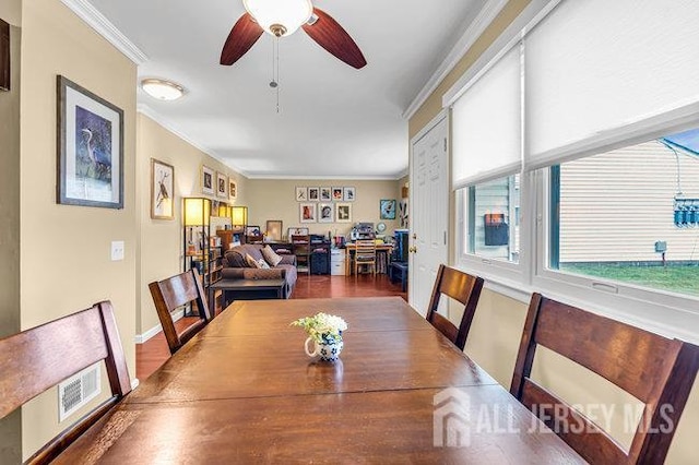 13 Ohio Ct Unit 13, Middlesex, NJ 07747 - dining space with ornamental molding and ceiling fan