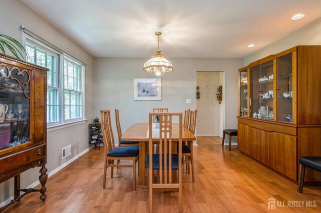 28 Thrush Dr, East Brunswick, NJ 08816 - dining room featuring a chandelier, light wood-type flooring, baseboards, and recessed lighting