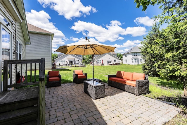 3 Lily Ln, Piscataway, NJ 08854 - view of patio featuring an outdoor living space and a residential view