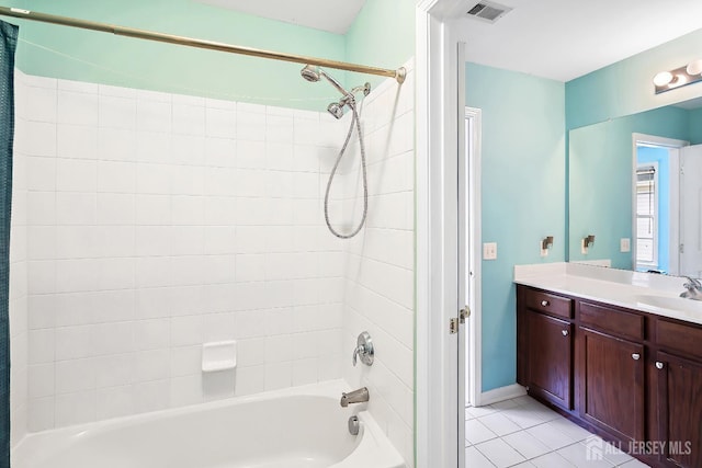 3 Lily Ln, Piscataway, NJ 08854 - bathroom featuring washtub / shower combination, tile patterned floors, and vanity