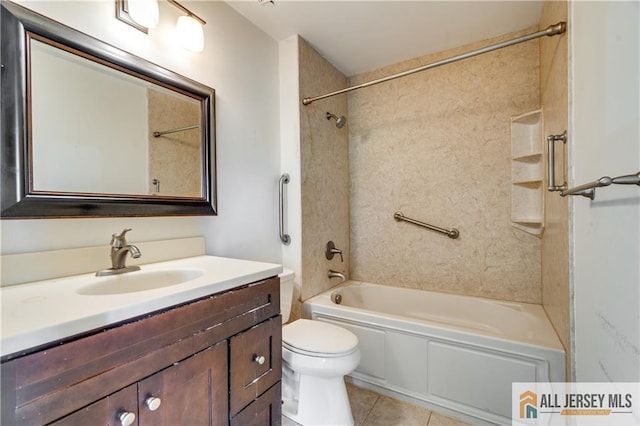 2302 Aspen Dr Unit 2302, Plainsboro, NJ 08536 - full bathroom with shower / tub combination, vanity, toilet, and tile patterned floors