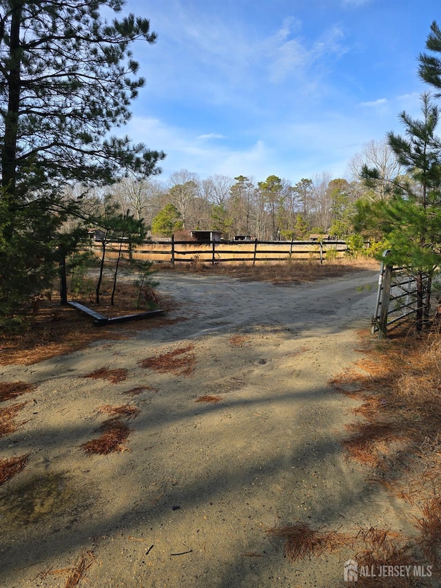 view of road featuring a rural view