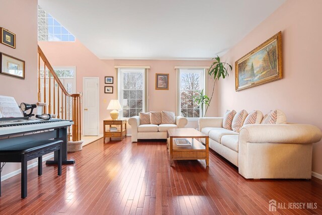 living room featuring wood-type flooring