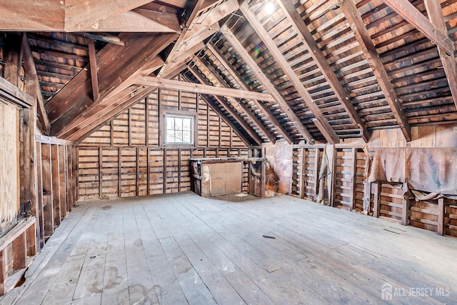 view of unfinished attic