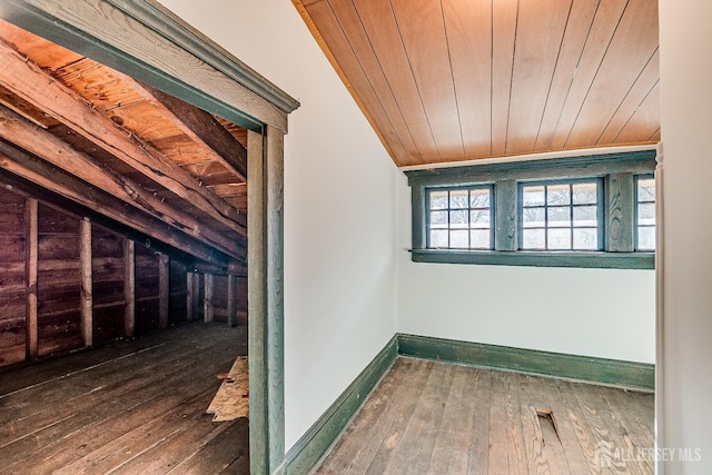 404 Mountainview Ter, Dunellen, NJ 08812 - interior space with wood-type flooring, baseboards, and wood ceiling