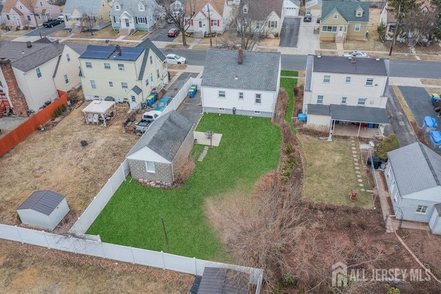 drone / aerial view with a residential view