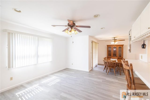 50 Prospect St Unit 09, Metuchen, NJ 08840 - living area with ceiling fan, light wood-style flooring, and recessed lighting