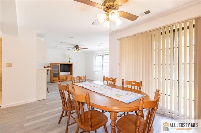 50 Prospect St Unit 09, Metuchen, NJ 08840 - dining area with ceiling fan and light wood-style flooring