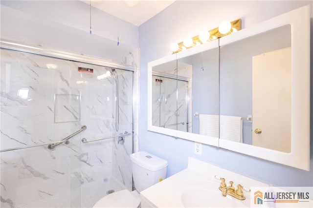 50 Prospect St Unit 09, Metuchen, NJ 08840 - bathroom featuring a marble finish shower and vanity