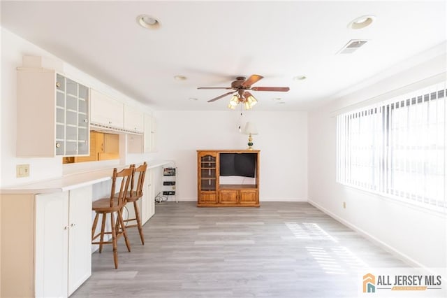50 Prospect St Unit 09, Metuchen, NJ 08840 - living area featuring ceiling fan, recessed lighting, and light wood-style floors