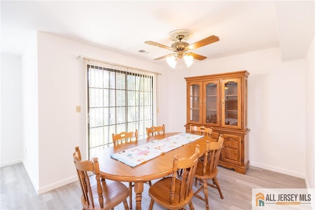 50 Prospect St Unit 09, Metuchen, NJ 08840 - dining space featuring a ceiling fan and light wood finished floors