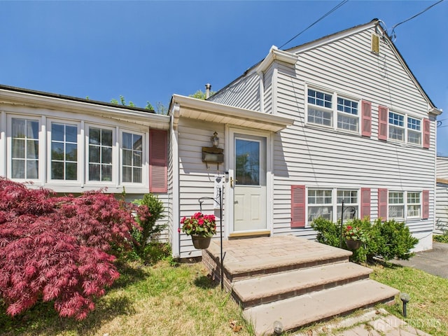 view of split level home