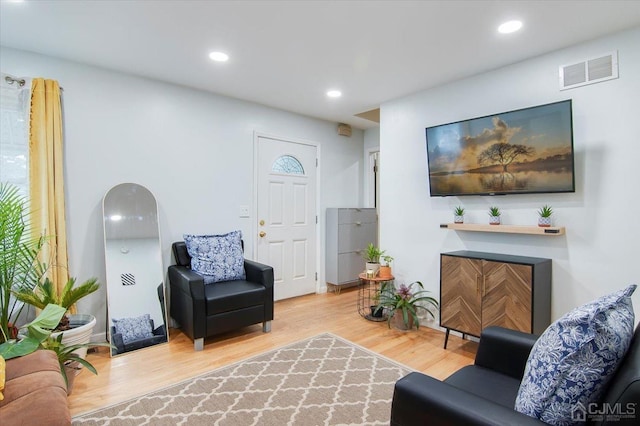 living room featuring light hardwood / wood-style floors