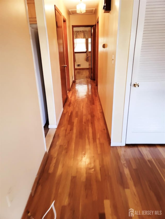 694 Vincent Pl, Perth Amboy, NJ 08861 - hallway with light wood-style floors and baseboards