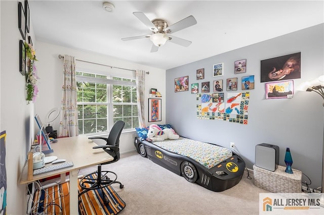 202 Canterbury Way S, Brunswick, NJ 08540 - carpeted bedroom featuring a desk and a ceiling fan