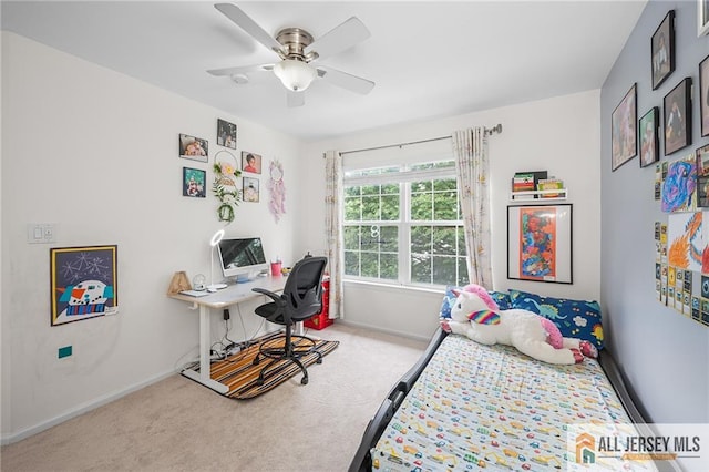 202 Canterbury Way S, Brunswick, NJ 08540 - carpeted bedroom featuring baseboards, an office area, and ceiling fan