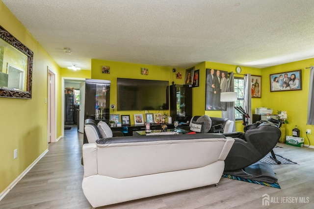 114 Griggs Pl E, Brunswick, NJ 08816 - living area featuring a textured ceiling, wood finished floors, and baseboards