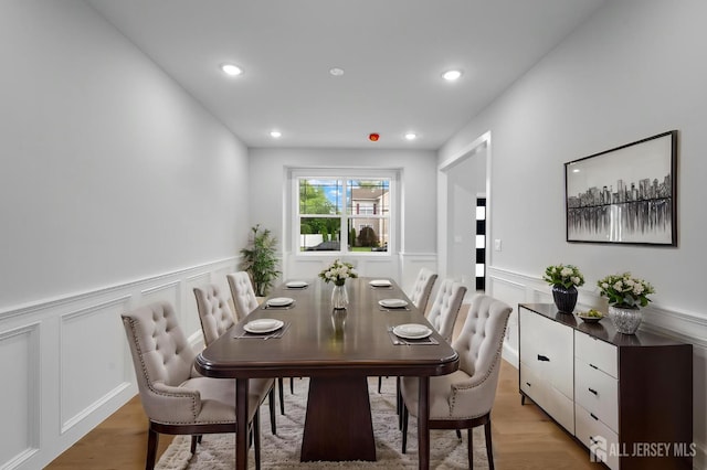 75 Jefferson Blvd, Edison, NJ 08817 - dining room featuring a decorative wall, wainscoting, light wood-type flooring, and recessed lighting