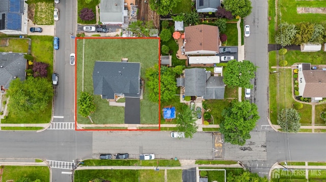 75 Jefferson Blvd, Edison, NJ 08817 - aerial view of residential area with property parcel outlined
