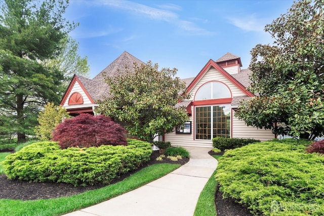 view of front of property with roof with shingles