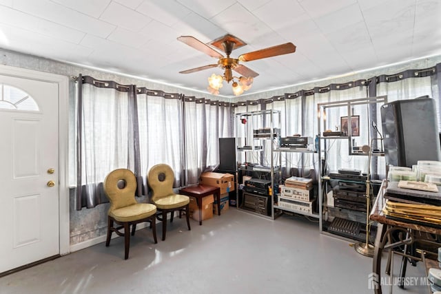 434 Orchard St, Rahway, NJ 07065 - below grade area featuring healthy amount of natural light and ceiling fan