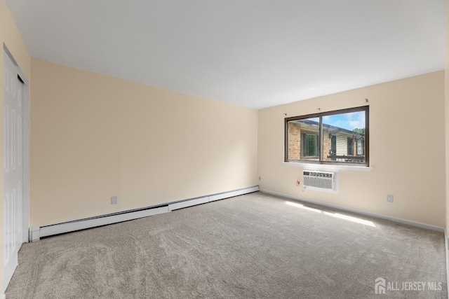 1004 Cricket Ln, Woodbridge Proper, NJ 07095 - empty room featuring baseboard heating, a wall mounted air conditioner, and carpet