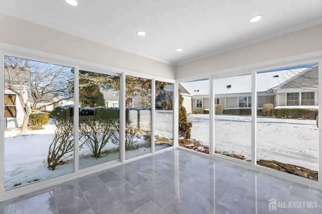 view of unfurnished sunroom