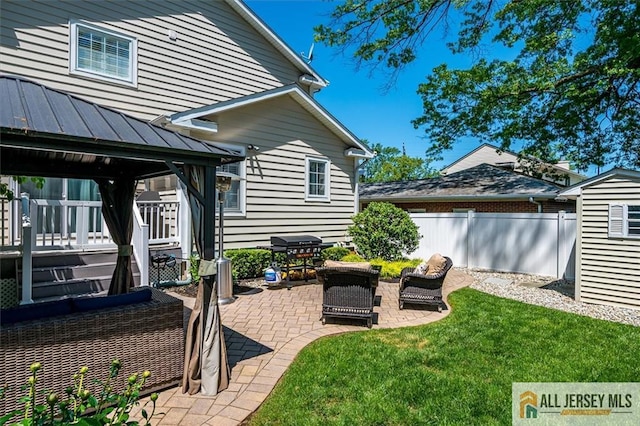 22 Kentnor St, Metuchen, NJ 08840 - view of yard with a gazebo, a patio, and a deck