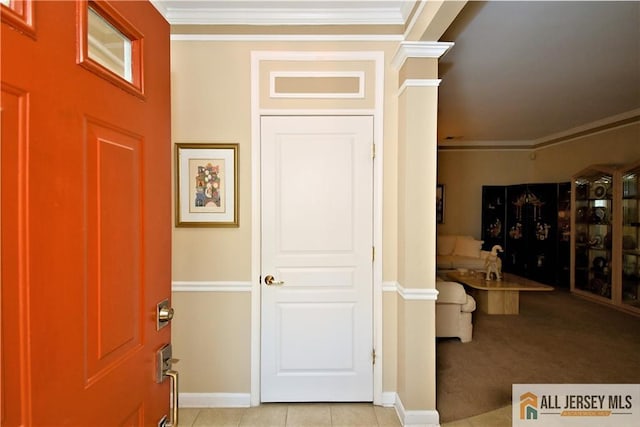 525 Harrier Dr Unit 525, Monroe, NJ 08831 - entrance foyer with ornamental molding, baseboards, and light tile patterned flooring