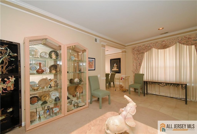 525 Harrier Dr Unit 525, Monroe, NJ 08831 - sitting room featuring crown molding and decorative columns