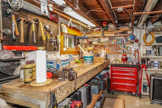 217 Midland Ave, Metuchen, NJ 08840 - miscellaneous room featuring a workshop area and concrete floors