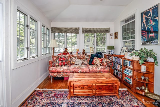 217 Midland Ave, Metuchen, NJ 08840 - sunroom / solarium featuring lofted ceiling, wood-type flooring, french doors, and baseboards