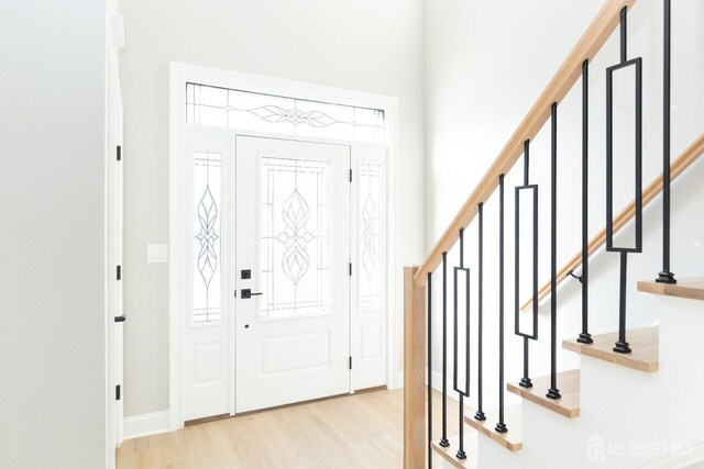 foyer featuring light hardwood / wood-style flooring