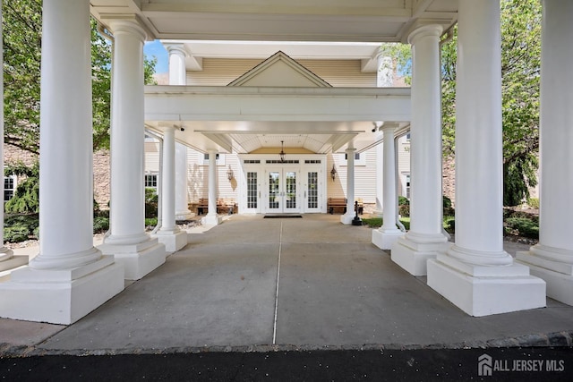 1 Jester Ct, Monroe, NJ 08831 - view of patio featuring french doors and covered porch