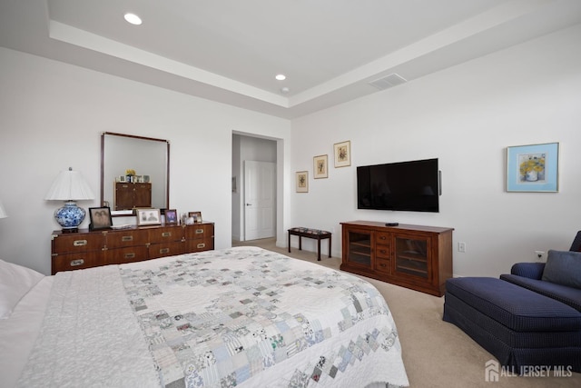1 Jester Ct, Monroe, NJ 08831 - bedroom featuring light carpet, recessed lighting, and a tray ceiling