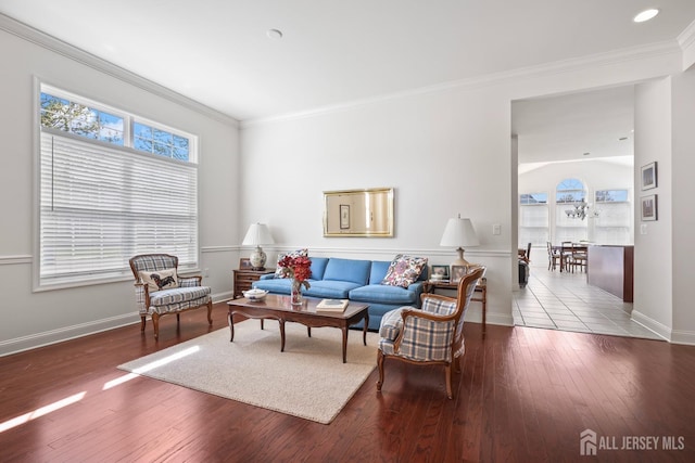 1 Jester Ct, Monroe, NJ 08831 - living area with hardwood / wood-style flooring, ornamental molding, and baseboards