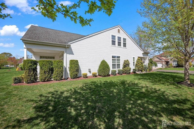 1 Jester Ct, Monroe, NJ 08831 - view of home's exterior featuring a lawn and a shingled roof