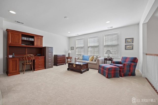 1 Jester Ct, Monroe, NJ 08831 - living area featuring an office area, carpet, and recessed lighting
